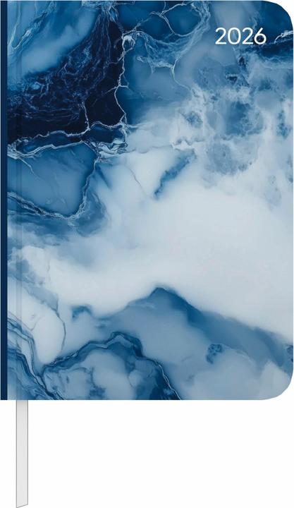 Alpha Edition Daily Journal Marble 2026 - Taschen-Kalender A6 - Elefant - Day By Day - 352 Seiten - Notiz-Buch - (A6, Inglese, Francese)