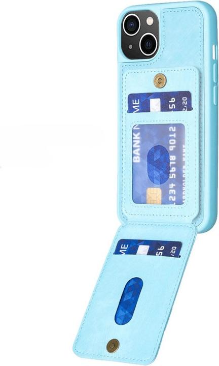 Produktbild Cover-Discount iPhone 15 Plus - Kickstand Case mit Kartenfächer blau (Apple iPhone 15 Plus)
