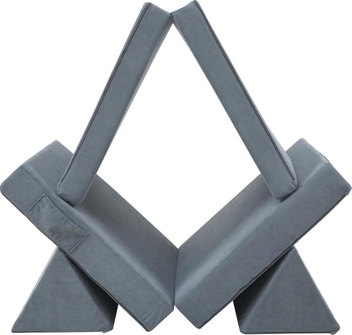 Produktbild En.Casa Spielsofa Norhulta 5-tlg. 120x66x46 cm Cord Grau (Kindersofa)
