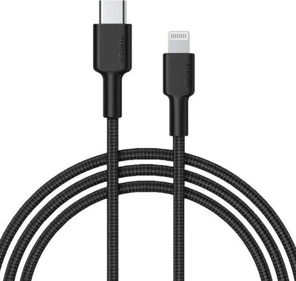 Actual product image Aukey Braided Nylon USB-C to Lightning Cable 1.8m (1.80 m, USB 2.0, 27 W)