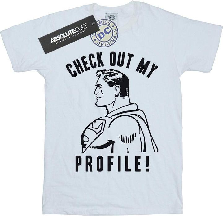Superman Check Out My Profile TShirt (XL)