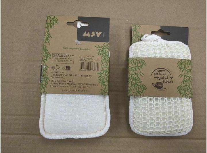 MSV Peelingschwamm aus Sisal 18.5 x 10.5 cm, Weiss