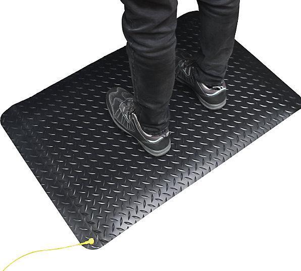 Produktbild Coba Europe schwarz Anti-Ermüdungsmatte Antirutsch Rautenprofil, DPS01, Einzelne, 600mm x 900mm x 14 (900 x 600 mm)