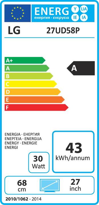 Energie-Label LG 27ud58p-B (3840 x 2160 Pixel, 27")