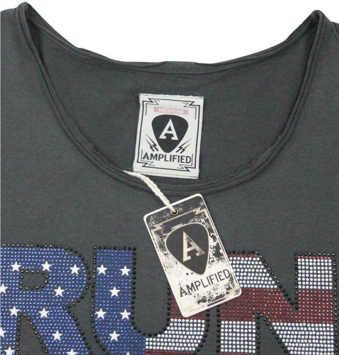 Actual product image Amplified Run DMC T-shirt with USAStrassstone design (S)