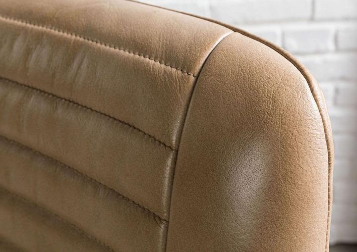 Produktbild Floki24 Barhocker IRON LABEL, Echtleder & Stahl, 52x57x108 - beige