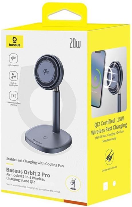 Productafbeelding Baseus Inductive Charger Stand Orbit 2 Pro Qi2 20W (gray) (20 W)