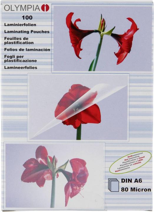 Actual product image Olympia Laminating foils (A6, 100 Piece, 80 µm)