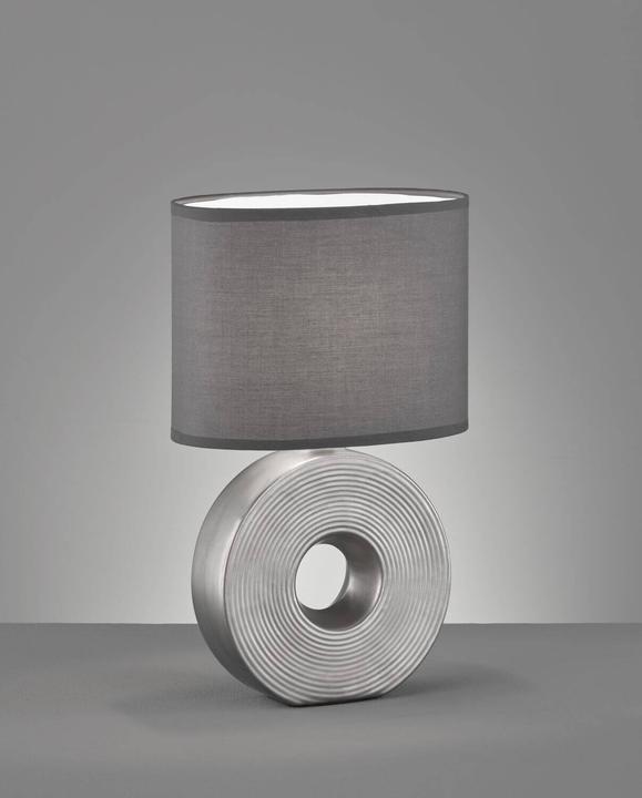 Produktbild Fischer & Honsel Honsel Eye Tischleuchte E14 Stoffschirm anthrazit Chintz, weiss silber 50477