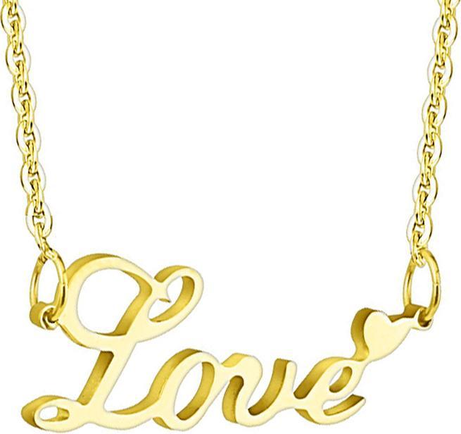 Star Piercing Kette vergoldet Anhänger Love (Chirurgenstahl 316L, ohne Messing)