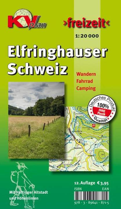 Produktbild Elfringhauser Schweiz, KVplan, Wanderkarte/Radkarte/Freizeitkarte, 1:20.000 / 1:2.500: Freizeitkarte
