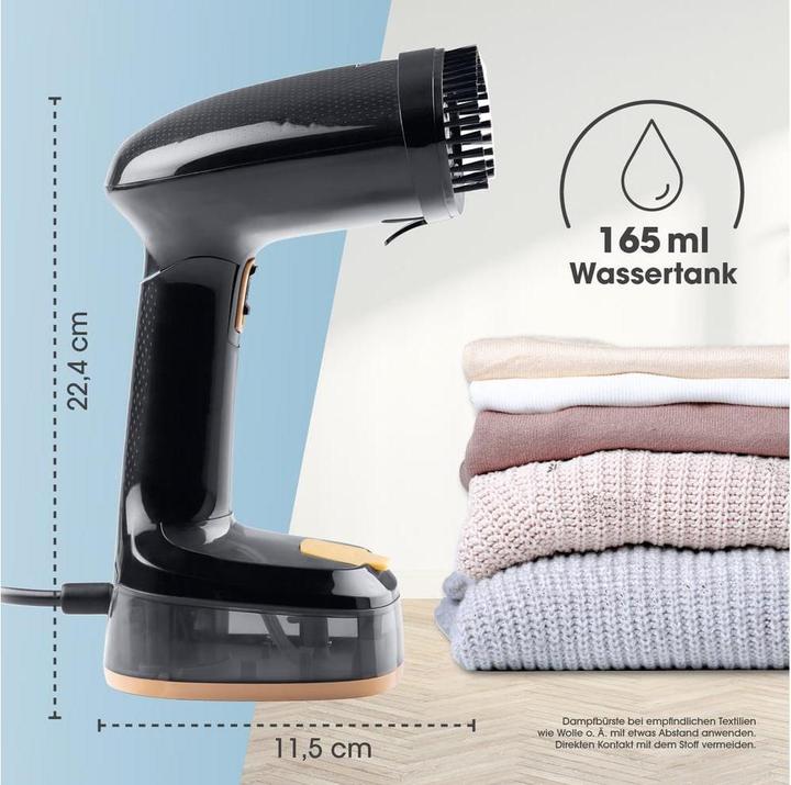 Produktbild CleanMaxx Dampfbürste 2-in-1 – 1600W schwarz 165 ml Tank (1600 W, 20 g/min)