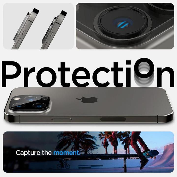 Produktbild Spigen Optik.Tr Camera iPhone 14 Pro/14 Pro Max Lens 2szt./2pcs czarny/black AGL05273 (2 Stück, Apple iPhone 11 Pro)