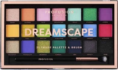 Profusion Cosmetics Dreamscape 21 Farbtöne Palette mit Pinsel