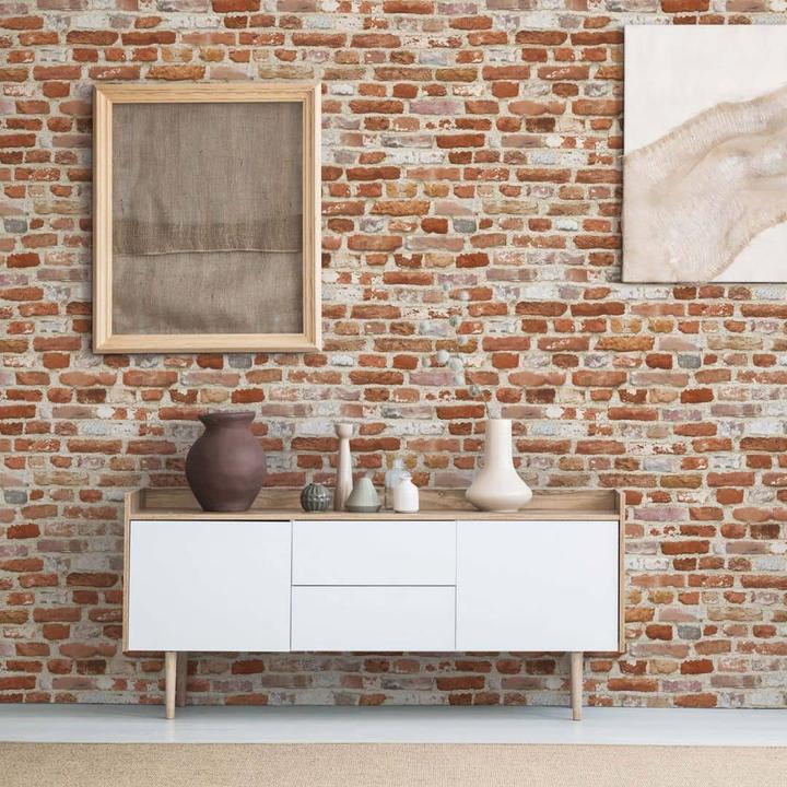 Produktbild A.S. Création Steintapete Tapete Steinoptik 3D Vliestapete Backstein Rot Beige für Wohnzimmer