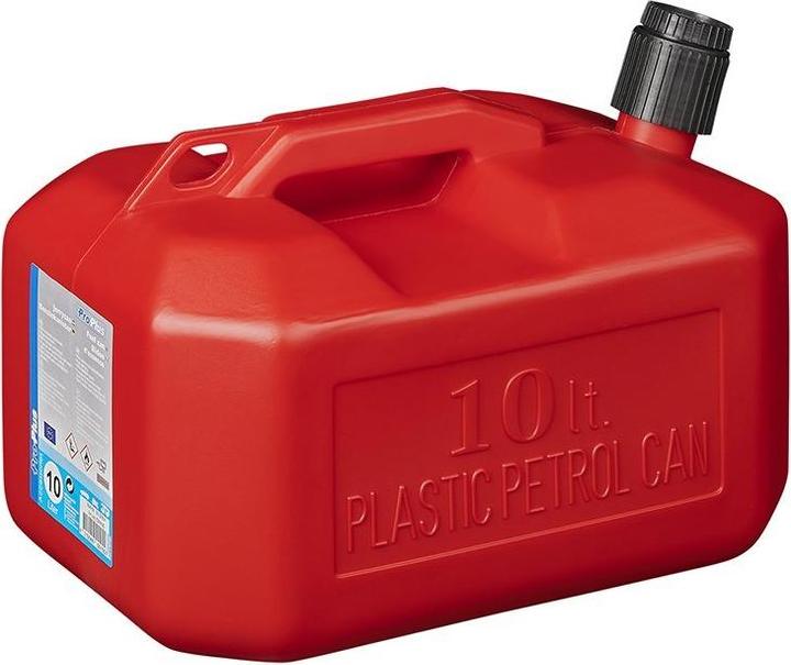 Produktbild ProPlus Benzinkanister 10L Kunststoff rot UN-geprüft (niedriges Modell)