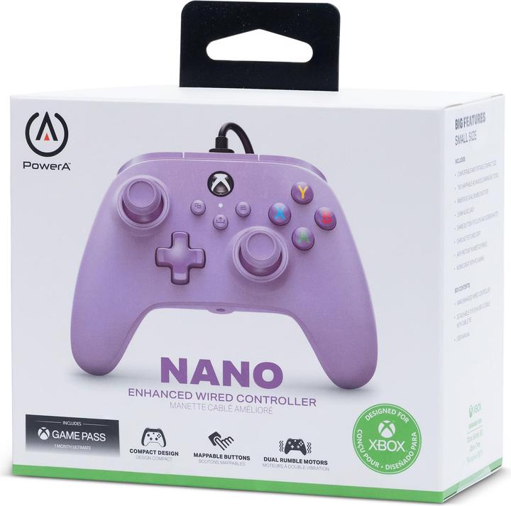 Immagine prodotto PowerA Controller Nano Enhanced Wired per Xbox Serie X|S - Lilla - Microsoft Xbox Serie S (Xbox Series X, Xbox Serie S, PC)