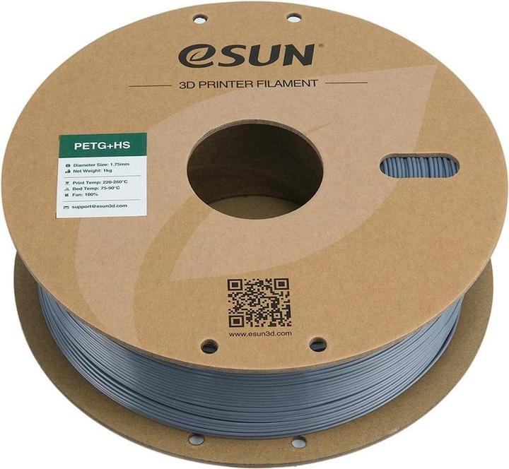Produktbild eSUN EPETG+HS 1,75mm SOLID GREY 1kg (PETG, 1.75 mm, 1000 g, Grau)