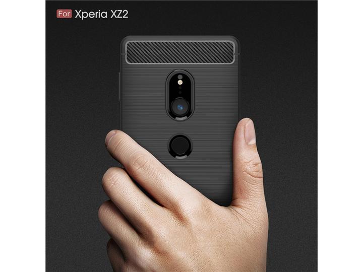 Actual product image Screenguard Sony Xperia XZ2 Cover Carbon Brushed Soft TPU (Sony Xperia XZ2)
