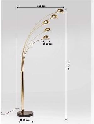 Produktbild Kare Design Stehleuchte Five Fingers Brass (E14)