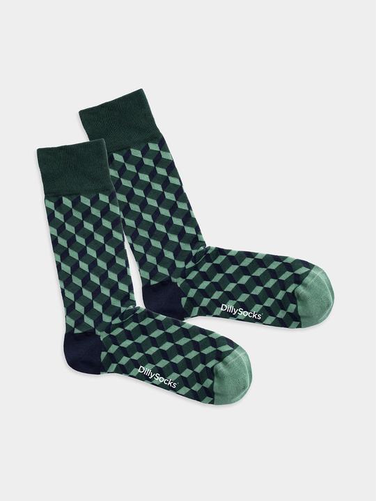 Actual product image DillySocks Sea Green Dice (Single pack, 36 - 40)