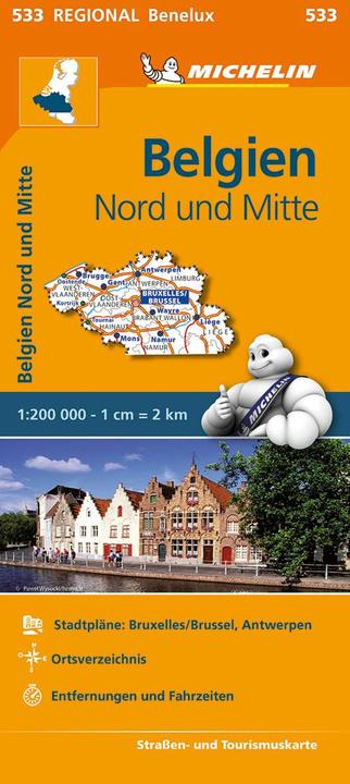 Produktbild Michelin Belgien Nord und Mitte. Strassen- und Tourismuskarte 1:200.000 200000