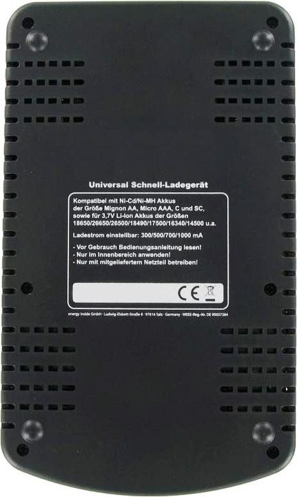Produktbild AccuCell Schnell-Ladegerät passend für Li-ion Akku, NiCd und NiMH Akku (Ladegerät ohne Akku)