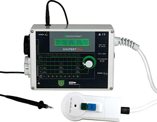 Actual product image Gossen METRAWATT MINITEST Pro VDE test device DIN VDE 0701-1: 2000 and DIN VDE 0702: 2004