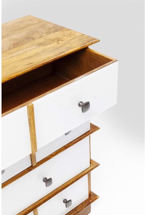 Image du produit Designlife Commode Fuji blanc 8 tiroirs (120 x 38 x 82 cm)