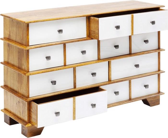 Image du produit Designlife Commode Fuji blanc 8 tiroirs (120 x 38 x 82 cm)