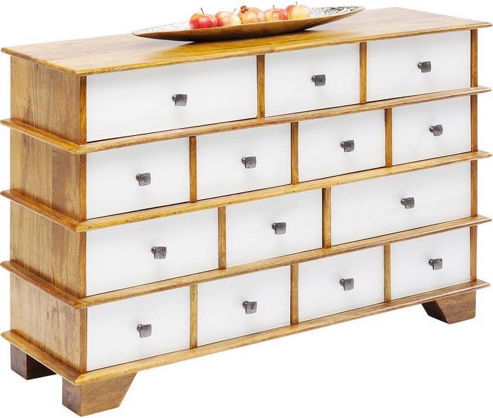 Image du produit Designlife Commode Fuji blanc 8 tiroirs (120 x 38 x 82 cm)