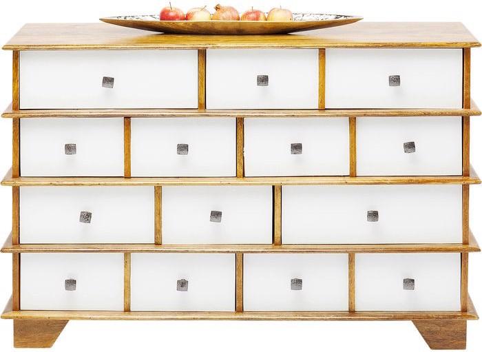 Image du produit Designlife Commode Fuji blanc 8 tiroirs (120 x 38 x 82 cm)