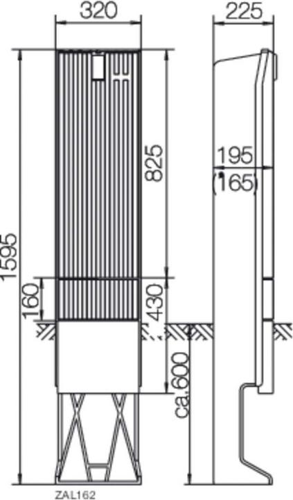 Produktbild Hager HAG ZAL162 VerteilersÃ¤ule Baureihe 162, leer, 1595x320x225mm (HxBxT) (Verteiler)