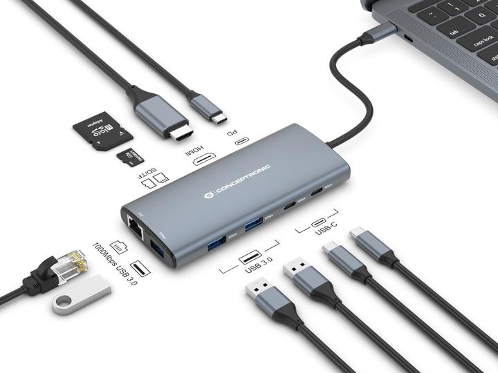 Immagine prodotto Conceptronic USB Typ-C auf HDMI/USB 3.0/ USB Typ-C (USB-C, 1 Porti)