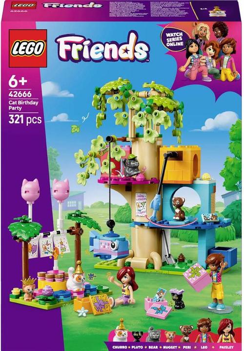 Productafbeelding LEGO FRIENDS katten verjaardagsfeestje & boomhut (42666, LEGO Vrienden)