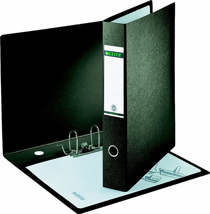 Produktbild Leitz Hartpappe-Ordner, 180 Grad, DIN A3, 77 mm, schwarz Einband aus Hartpappe, mit aufgeklebtem Rüc (A3, 77 mm, 1 Stück)