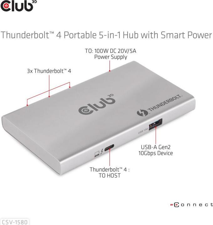 Actual product image Club 3D CSV-1580 (USB-C, 5 Ports)