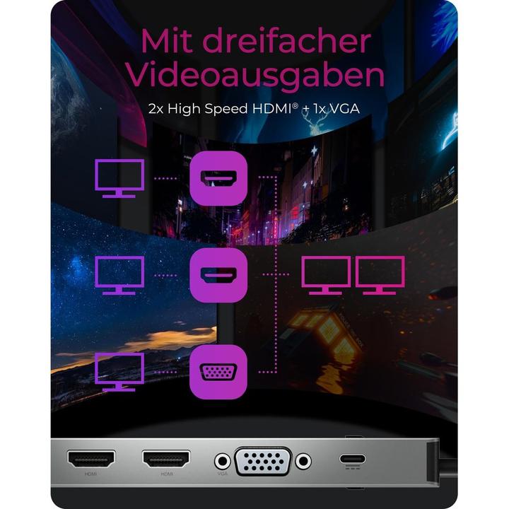 Produktbild Icy Box IB-DK2106a-CPD (USB-C, 7 Ports)