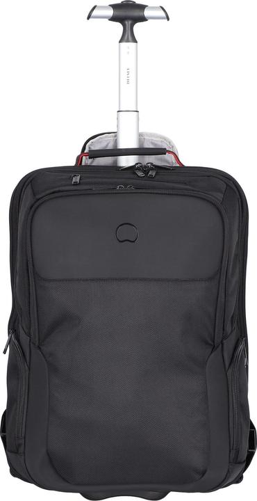 Delsey Parvis Plus Backpack Trolley - 2 Compartments - 17,3 inch - Black (35 l, Hand luggage (up to 50 litres))