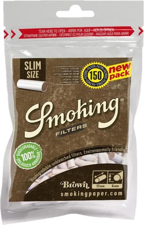 Smoking Filtre en ouate Slim Brown Bio 1x150