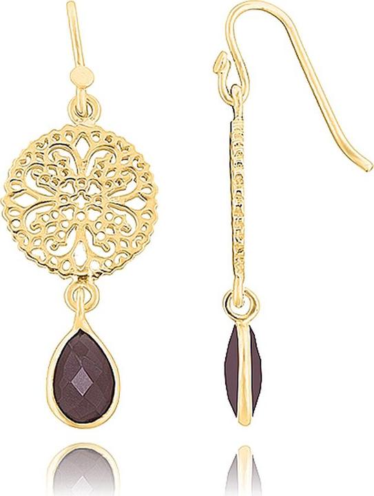 Leyda Ohrhänger Amulett (vergoldet 750 / 18 K Gold, Silber 925, Stein)