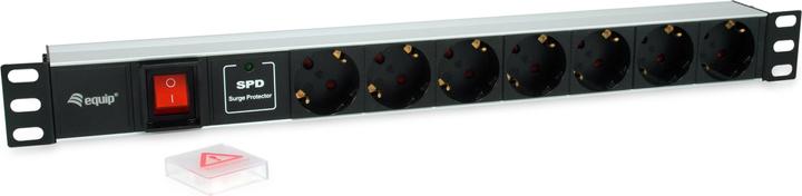Produktbild equip Steckdosenleiste 1HE7fach mit Ü-Schutz + Schalt (7 x, CEE 7/3, 1.80 m)