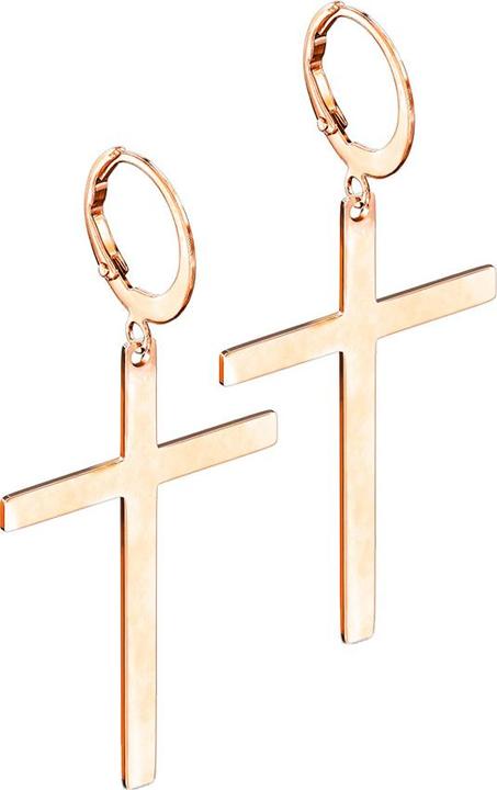Star Piercing Ohrring rosegold Anhänger Kreuz (ohne Messing, Chirurgenstahl 316L)