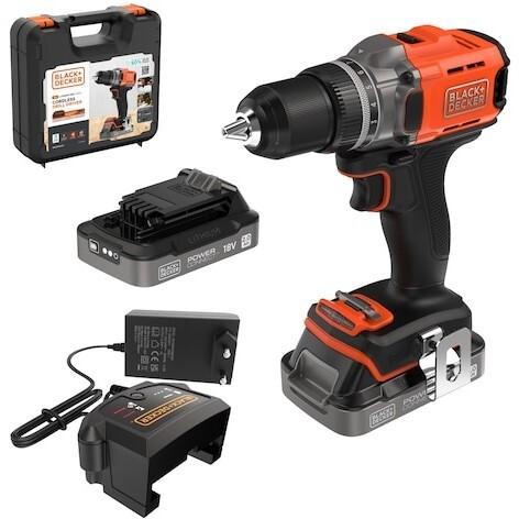 Produktbild Black & Decker Black&Decker Akku-Bohrschrauber 18V 2x2Ah,2G,Kof BCD382D2XK (Akkubetrieb)