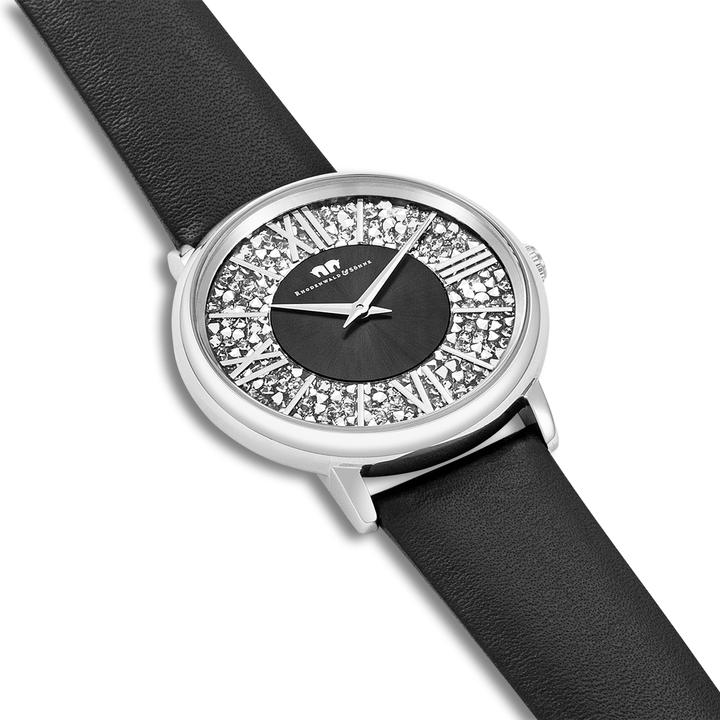 Produktbild Damen Quarzuhr Pamina Echtleder schwarz - 23870 (Analoguhr, 36 mm)