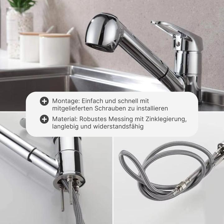 Produktbild Hermex Küchenarmatur Wasserhahn mit ausziehbarer Brause Mischbatterie