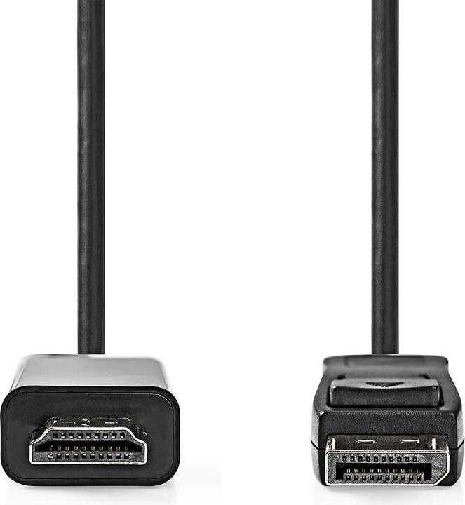 Actual product image Nedis DisplayPort Cable DisplayPort Male HDMI™ Male 4K@30Hz Nickel Plated 1.0 m Round PVC Anthracite (1 m, DisplayPort)