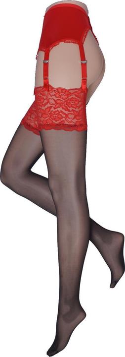 Image du produit Levee Satin Sheers Bas porte-jarretelles, couleur 1601 rouge-noir, taille 40-42 (20 DEN, 40 - 42)