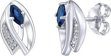 Silvego Isla silver earrings with real sapphire and Brilliance Zirconia FWE15688BS