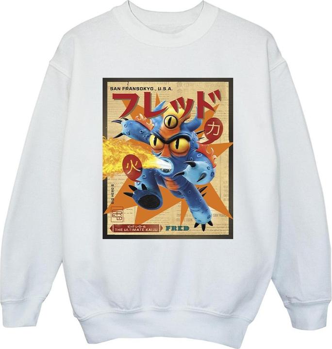 Disney Big Hero 6 Baymax Fred Newspaper Sweatshirt Mädchen